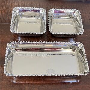 Michael Aram Polished Silver Double Compartment Server